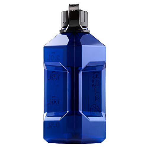 Alpha Bottle XXL - 2.4 Litre Water Jug/Gym Bottle - no BPA, Ideal for Gym, Dieting, Bodybuilding, Outdoor Sports, Hiking and Office, Half Gallon - Made in the UK from Food Safe Materials (Blue/Black)