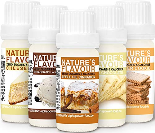 ALPHAPOWER FOOD Aromas alimentarios por reposterĂa y bebidas I SĂșper pack ahorro 5x10ml, Vegano, 100% naturales con Sabor Premium I saborizante sin azucar - Flavdrops, Flavor Drops liquida ALPHAPOWER FOOD Aromas alimentarios por reposterĂa y bebidas I SĂșper pack ahorro 5x10ml, Vegano, 100% naturales con Sabor Premium I saborizante sin azucar - Flavdrops, Flavor Drops liquida