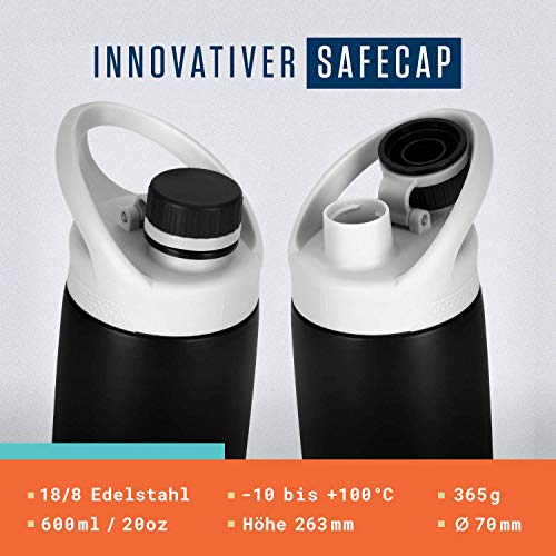 Alphatrail Botella Agua Acera Inoxidable Ray 600ml Azul I con Aislamiento al vacío hasta 24h de frío y 12h de Calor I para el ácido de Carbono I para una óptima hidratación en la Naturaleza Alphatrail Botella Agua Acera Inoxidable Ray 600ml Azul I con Aislamiento al vacío hasta 24h de frío y 12h de Calor I para el ácido de Carbono I para una óptima hidratación en la Naturaleza