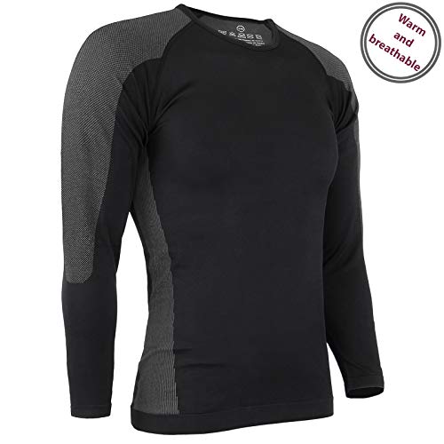 ALPIDEX Set de Ropa Térmica para Hombre, Ropa Interior para esquí - Transpirable, cálida y de Secado rápido, Tamaño:S/M, Color:Black-Grey ALPIDEX Set de Ropa Térmica para Hombre, Ropa Interior para esquí - Transpirable, cálida y de Secado rápido, Tamaño:S/M, Color:Black-Grey