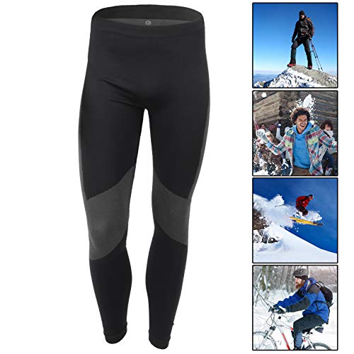 ALPIDEX Set de Ropa Térmica para Hombre, Ropa Interior para esquí - Transpirable, cálida y de Secado rápido, Tamaño:S/M, Color:Black-Grey ALPIDEX Set de Ropa Térmica para Hombre, Ropa Interior para esquí - Transpirable, cálida y de Secado rápido, Tamaño:S/M, Color:Black-Grey