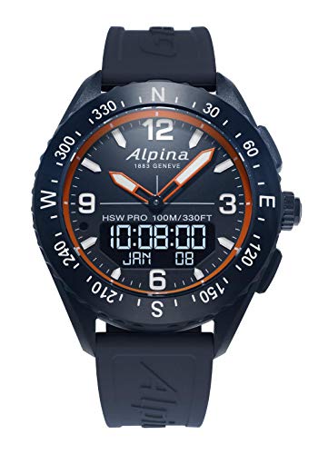 Alpina Reloj Analógico Digital para de los Hombres de Cuarzo con Correa en Caucho AL-283LNO5NAQ6