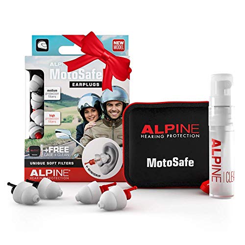 Alpine MotoSafe Pro Tapones para los oídos - Tapones para carreras y giras - Evita daños auditivos durante la práctica del motociclismo - El tráfico sigue siendo audible - Tapones reutilizables