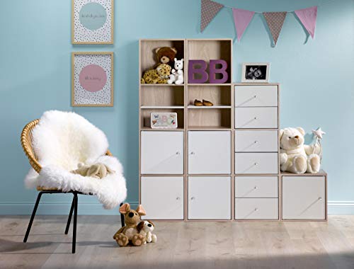 Alsakaz - Estantería Modular (3 Cubos, 34,9 x 33,7 x 102,5 cm), Color Blanco Alsakaz - Estantería Modular (3 Cubos, 34,9 x 33,7 x 102,5 cm), Color Blanco