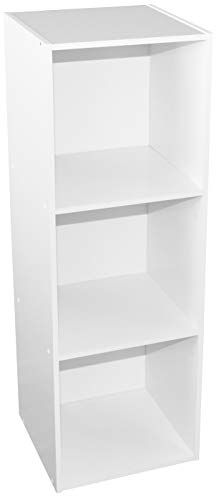 Alsakaz - Estantería Modular (3 Cubos, 34,9 x 33,7 x 102,5 cm), Color Blanco