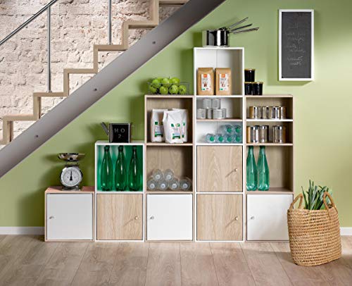 Alsakaz - Estantería Modular (3 Cubos, 34,9 x 33,7 x 102,5 cm), Color Blanco Alsakaz - Estantería Modular (3 Cubos, 34,9 x 33,7 x 102,5 cm), Color Blanco