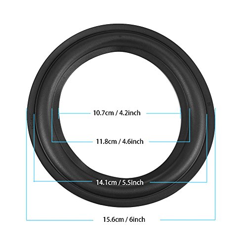 Altavoz de Goma Perforada Foam Edge Anillos Envolventes Piezas Repuesto para la Reparación de Altavoces o DIY (Negro),2pcs 6 Pulgadas / 156 mm Altavoz de Goma Perforada Foam Edge Anillos Envolventes Piezas Repuesto para la Reparación de Altavoces o DIY (Negro),2pcs 6 Pulgadas / 156 mm