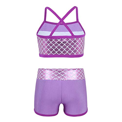 Alvivi 2Pcs Ropa Deporte con Lentejuelas Camisa Tirantes Tank Top Niña Gimnasia Pantalones Cortos Deportivos para Ejercicio Fitness Bikini Niña Lavender 6 Años Alvivi 2Pcs Ropa Deporte con Lentejuelas Camisa Tirantes Tank Top Niña Gimnasia Pantalones Cortos Deportivos para Ejercicio Fitness Bikini Niña Lavender 6 Años