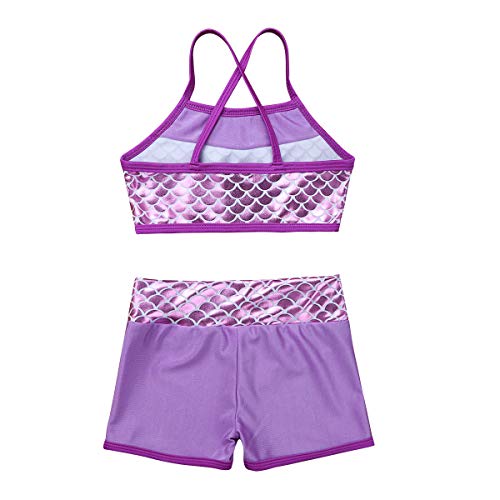 Alvivi 2Pcs Ropa Deporte con Lentejuelas Camisa Tirantes Tank Top Niña Gimnasia Pantalones Cortos Deportivos para Ejercicio Fitness Bikini Niña Lavender 6 Años Alvivi 2Pcs Ropa Deporte con Lentejuelas Camisa Tirantes Tank Top Niña Gimnasia Pantalones Cortos Deportivos para Ejercicio Fitness Bikini Niña Lavender 6 Años