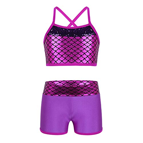 Alvivi 2Pcs Ropa Deporte con Lentejuelas Camisa Tirantes Tank Top Niña Gimnasia Pantalones Cortos Deportivos para Ejercicio Fitness Bikini Niña Rosa Roja 4 Años Alvivi 2Pcs Ropa Deporte con Lentejuelas Camisa Tirantes Tank Top Niña Gimnasia Pantalones Cortos Deportivos para Ejercicio Fitness Bikini Niña Rosa Roja 4 Años