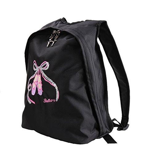 Alvivi Bolsa de Ballet Niña Mochila de Danza Deportes con Diseño de Zapatos de Ballet los Niños Pequeños Mochila Negro One_Size