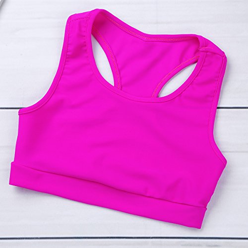 Alvivi Conjuntos Deportivos Niñas Camiseta Manga Corta Leggings Elásticos Crop Top Danza Gimnasia Pantalónes Ajustados Cortos Traje Fitness de Gym Yoga Correr Rosa&Negro 7-8 años