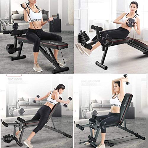 ALYR Ajustable Banco de Pesas, Banco con MusculacióN Multiusos Banco de Abdominales Plegable Banco de Entrenamiento/Tablero Supino/Banco Fitness para Whole Body Ejercicio,Black_164.5x35.5x43cm