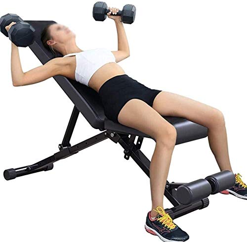 ALYR Banco de Pesas Ajustable, Banco con MusculacióN Multiusos Banco de Abdominales Plegable Banco de Entrenamiento/Tablero Supino/Banco Fitness para Whole Body Ejercicio,Black