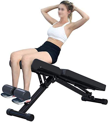 ALYR Banco de Pesas Ajustable, Banco con MusculacióN Multiusos Banco de Abdominales Plegable Banco de Entrenamiento/Tablero Supino/Banco Fitness para Whole Body Ejercicio,Black