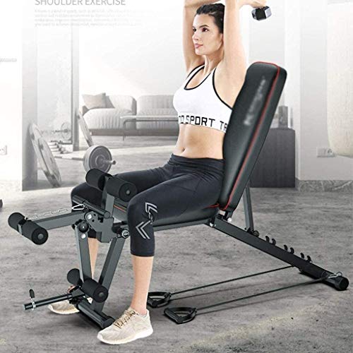 ALYR Plegable Banco de Pesas, Banco con MusculacióN Ajustable Banco de Abdominales Multiusos Banco de Entrenamiento/Tablero Supino/Banco Fitness para Whole Body Ejercicio,Black_162x48x51cm