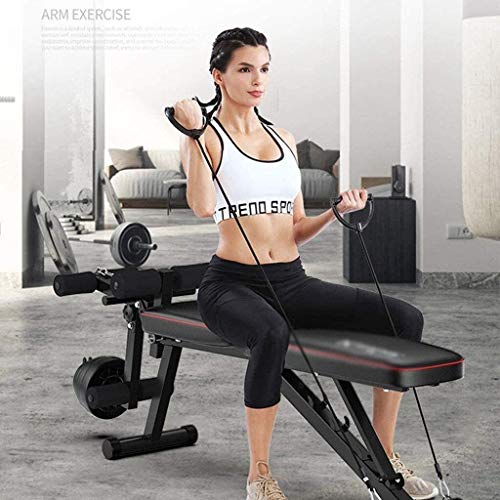 ALYR Plegable Banco de Pesas, Banco con MusculacióN Ajustable Banco de Abdominales Multiusos Banco de Entrenamiento/Tablero Supino/Banco Fitness para Whole Body Ejercicio,Black_162x48x51cm