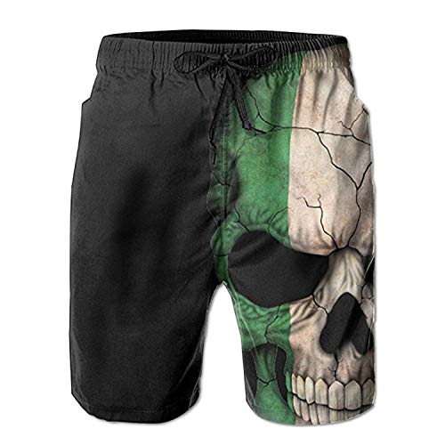 Alysai Shorts de baño con Calavera de Bandera Irlandesa Shorts de Playa de Secado rápido Inicio Deportes acuáticos Pantalones Cortos para Hombres L