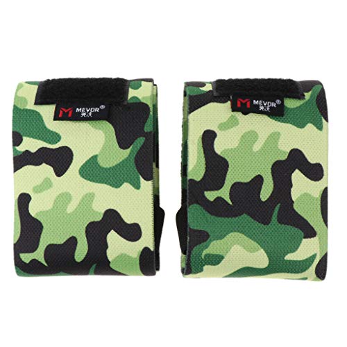 Amagogo Muñequeras Deportivas con Estilo Tirantes Muñequeras de Levantamiento de Pesas - Camuflaje Verde