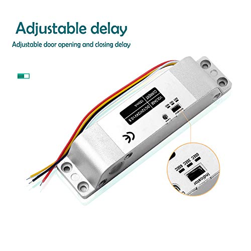 AMAO Cerradura de perno de descenso eléctrico DC 12V Fail Safe Cerradura de puerta electrónica para el sistema de seguridad de control de acceso con tiempo de retraso