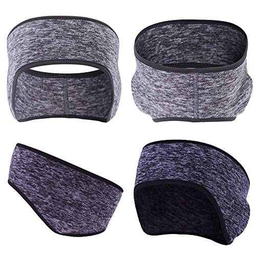 Amasawa 2 Piezas Cinta para el Pelo Orejeras,Stretchy Winter Headband Térmico Diadema Invierno Calentador de Orejas para Hombres Mujeres Corriendo Deportes