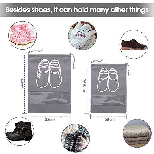 AMAYGA 10 Piezas Bolsas de Zapatos, Multifunción a Prueba de Polvo para Viajes,Bolsa Impermeable Telas no Tejidas Zapatos de Viaje Bolsa de Acabado con Ventana Transparente