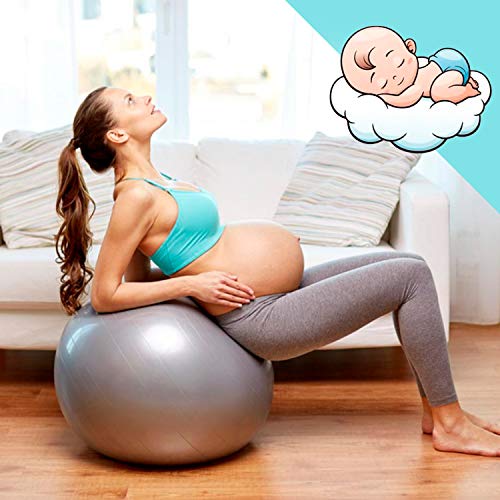AMAZEAN Pelota para Embarazadas, Ejercicio Pilates, Fitball, , Balón de Gimnasia Anti-Burst para Parto y Embarazo,Yoga, Fitness Bola con Bomba de hinchado. (Azul) AMAZEAN Pelota para Embarazadas, Ejercicio Pilates, Fitball, , Balón de Gimnasia Anti-Burst para Parto y Embarazo,Yoga, Fitness Bola con Bomba de hinchado. (Azul)