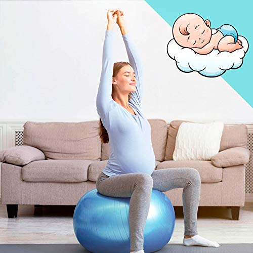 AMAZEAN Pelota para Embarazadas, Ejercicio Pilates, Fitball, , Balón de Gimnasia Anti-Burst para Parto y Embarazo,Yoga, Fitness Bola con Bomba de hinchado. (Azul) AMAZEAN Pelota para Embarazadas, Ejercicio Pilates, Fitball, , Balón de Gimnasia Anti-Burst para Parto y Embarazo,Yoga, Fitness Bola con Bomba de hinchado. (Azul)