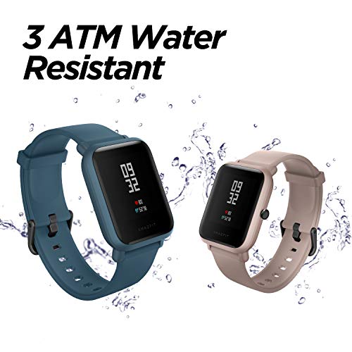 Amazfit Bip Lite Smartwatch Reloj inteligente,Rastreador con monitor cardíaco y de gimnasia,Batería útil de 45 días,Sumergible 3 ATM con Andriod y iOS-Rosa