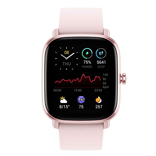 Amazfit GTS 2 Mini Reloj Inteligente Smartwatch Fitness Duración de Batería de 14 días más de 70 Modos Deportivos Medición del Nivel de SpO2 Monitorización de Frecuencia Cardíaca Sueño y Estrés (Pink)