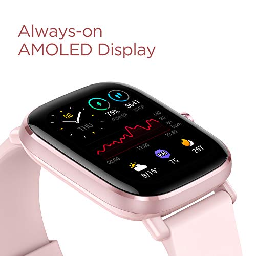 Amazfit GTS 2 Mini Reloj Inteligente Smartwatch Fitness Duración de Batería de 14 días más de 70 Modos Deportivos Medición del Nivel de SpO2 Monitorización de Frecuencia Cardíaca Sueño y Estrés (Pink)