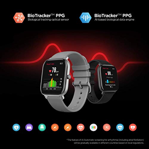 Amazfit GTS Reloj Smartwactch Deportivo | 14 días Batería | GPS+Glonass | Sensor Seguimiento Biológico BioTracker™ PPG | Frecuencia Cardíaca | Natación | Bluetooth 5.0 (iOS & Android) GOLD