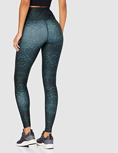 Amazon Brand -AURIQUE Leggings deportivos de talle alto para mujer, Negro (Snake Print), 38, Label:S