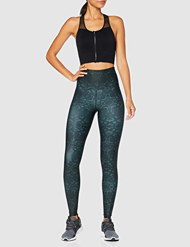 Amazon Brand -AURIQUE Leggings deportivos de talle alto para mujer, Negro (Snake Print), 38, Label:S