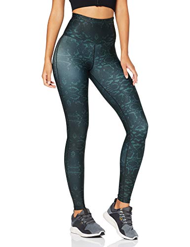 Amazon Brand -AURIQUE Leggings deportivos de talle alto para mujer, Negro (Snake Print), 38, Label:S