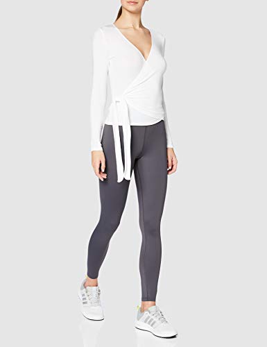 Amazon Brand - AURIQUE Top cruzado de ballet para mujer, Blanco (White), 40, Label:M