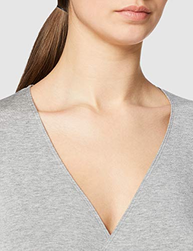 Amazon Brand - AURIQUE Top cruzado de ballet para mujer, Gris (Grey), 38, Label:S Amazon Brand - AURIQUE Top cruzado de ballet para mujer, Gris (Grey), 38, Label:S