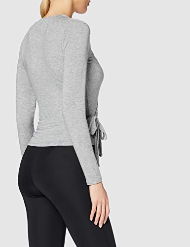 Amazon Brand - AURIQUE Top cruzado de ballet para mujer, Gris (Grey), 38, Label:S Amazon Brand - AURIQUE Top cruzado de ballet para mujer, Gris (Grey), 38, Label:S