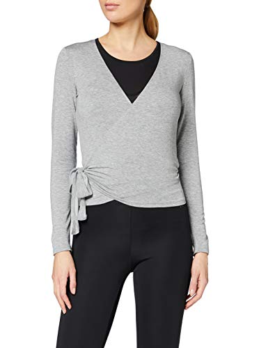 Amazon Brand - AURIQUE Top cruzado de ballet para mujer, Gris (Grey), 38, Label:S