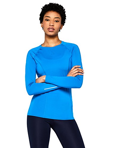 Amazon Brand - AURIQUE Top deportivo de running para mujer, Azul (Imperial Blue), 38, Label:S