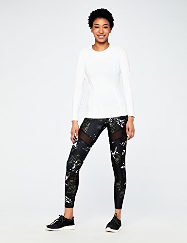 Amazon Brand - AURIQUE Top deportivo de running para mujer, Blanco (White), 42, Label:L Amazon Brand - AURIQUE Top deportivo de running para mujer, Blanco (White), 42, Label:L