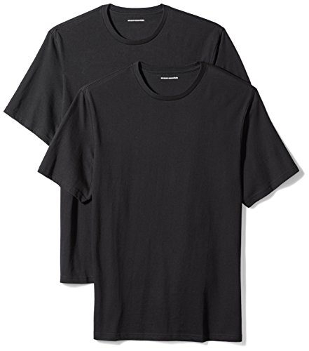 Amazon Essentials 2-Pack Regular-Fit Short-Sleeve Crewneck T-Shirts Camiseta, Negro (Black), X-Small