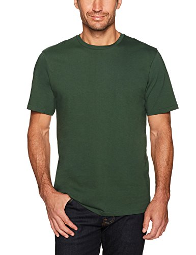 Amazon Essentials 2-Pack Regular-Fit Short-Sleeve Crewneck T-Shirts Camiseta, Verde (Dark Green), Small