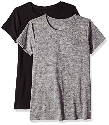 Amazon Essentials 2-Pack Tech Stretch Short-Sleeve Crew T-Shirt Athletic-Shirts, Space Dye Negro, Large Amazon Essentials 2-Pack Tech Stretch Short-Sleeve Crew T-Shirt Athletic-Shirts, Space Dye Negro, Large