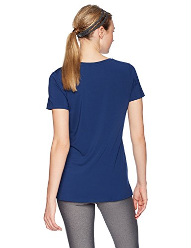 Amazon Essentials 2-Pack Tech Stretch Short-Sleeve V-Neck T-Shirt Athletic-Shirts, Azul Marino (Navy/Orchid), US (EU XS-S)