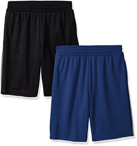 Amazon Essentials Boys' 2-Pack Mesh Short Bañador, Azul Marino/Negro, 3T