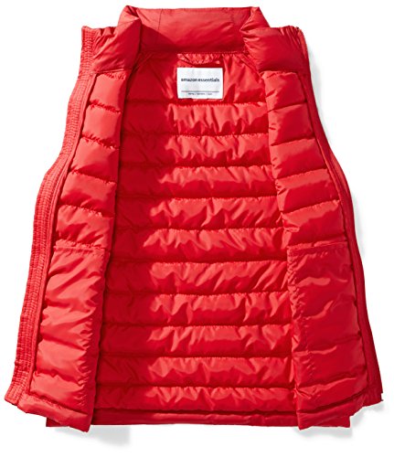 Amazon Essentials Boys' Lightweight Water-Resistant Packable Puffer Vest Camiseta sin Mangas, Rojo (Strong Red), Medium