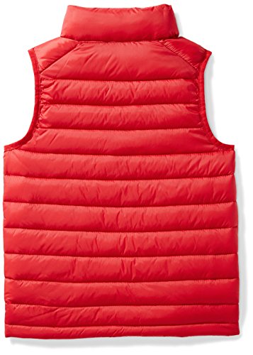 Amazon Essentials Boys' Lightweight Water-Resistant Packable Puffer Vest Camiseta sin Mangas, Rojo (Strong Red), Medium