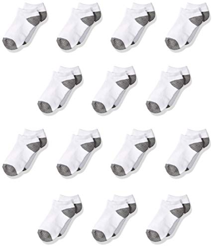 Amazon Essentials – Calcetín de corte bajo de algodón para niños (14 unidades), Blanco (White/Grey Heather Heel, Toe), 22-25.5 EU Amazon Essentials – Calcetín de corte bajo de algodón para niños (14 unidades), Blanco (White/Grey Heather Heel, Toe), 22-25.5 EU