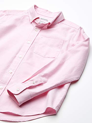 Amazon Essentials - Camisa de manga larga hecha de tela Oxford para niño, Rosa (Oxford Pink), US L (EU 134-140 CM, H)